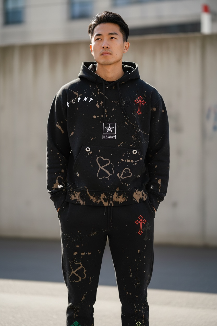 Custom Hooded Sweatshirt and Sweatpants Combo